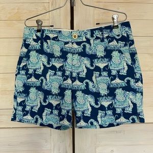 Lilly Pulitzer “the Jayne” Stretch Shorts size 8 Elephant print